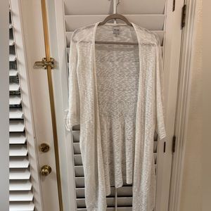 Nic+zoe Plus - Textured Days Cardigan White and sweater tank set